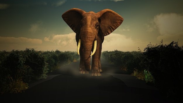 Free Photo | Elephant on the road