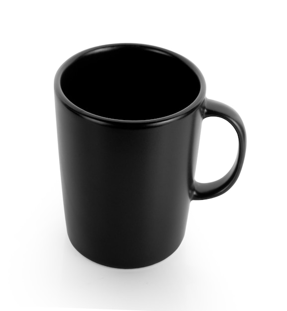 Premium Photo | Empty black cup on white background