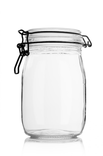 Download Empty glass jar with lid. for storage. | Premium Photo