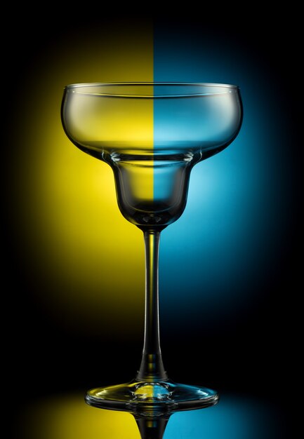 Premium Photo Empty Margarita Glass On A Color Background