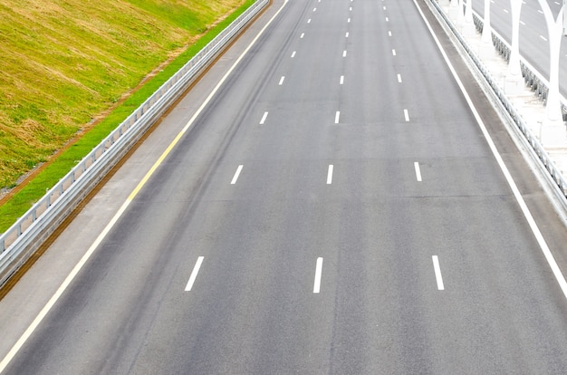 Premium Photo | Empty multi-lane road asphalt let the markings.