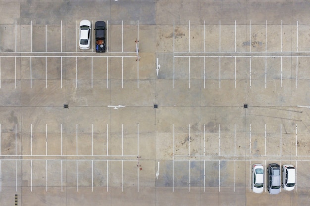 Premium Photo | Empty parking lots, aerial view.