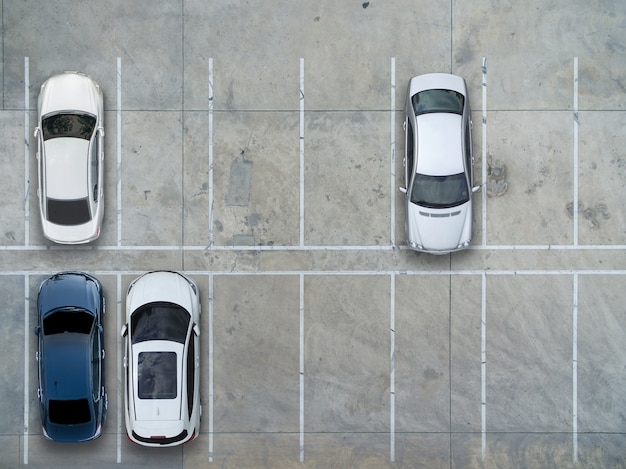 Premium Photo | Empty parking lots, aerial view.