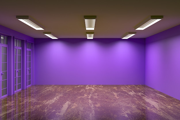 Premium Photo | Empty room with purple wall