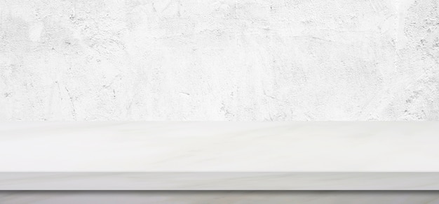 Premium Photo | Empty white marble table over green cement wall