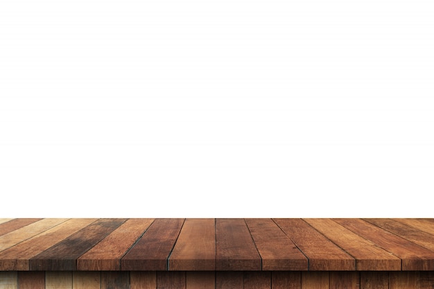 Premium Photo | Empty wood table on isolate white background and ...