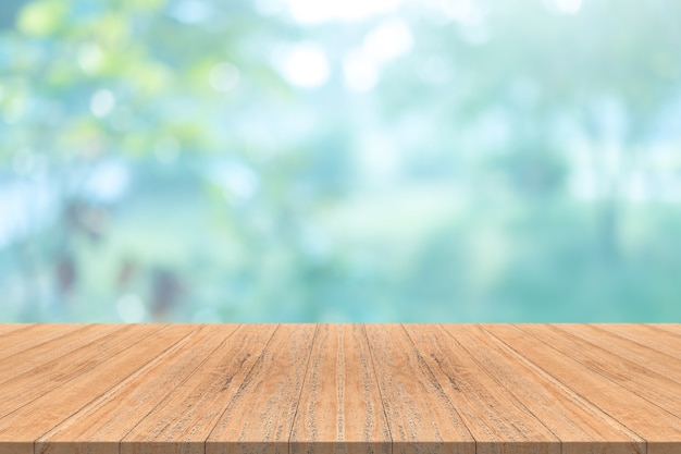 Premium Photo Empty Wood Table Top On Blurred Background