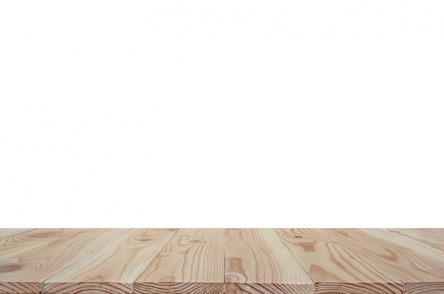 Premium Photo Empty Wood Table Top Isolated On White Background
