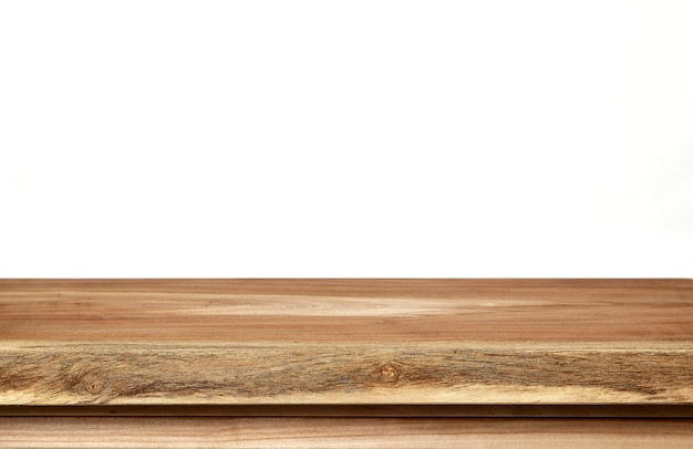 Premium Photo Empty Wood Table Top On White Background