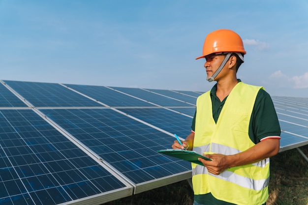 operation-and-maintenance-in-solar-power-plant-engineer-working-on