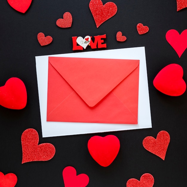 Free Photo | Envelope for valentines day with hearts