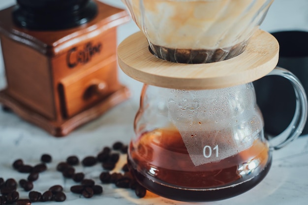 Premium Photo | Equipment set for make coffee drip