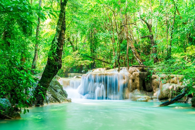 Premium Photo | Erawan waterfall, erawan national park at kanchanaburi ...