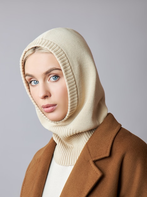 Premium Photo | European muslim woman with a blonde hair ...