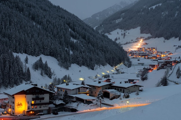 Premium Photo | An evening in the austrian village of vorderlanersbach ...