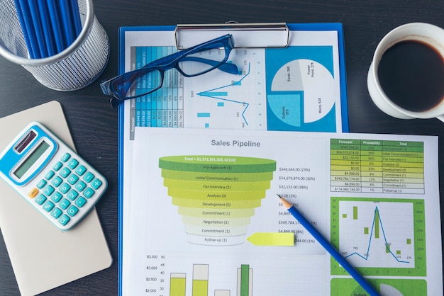 Premium Photo | Excel graph with spreadsheet document showing