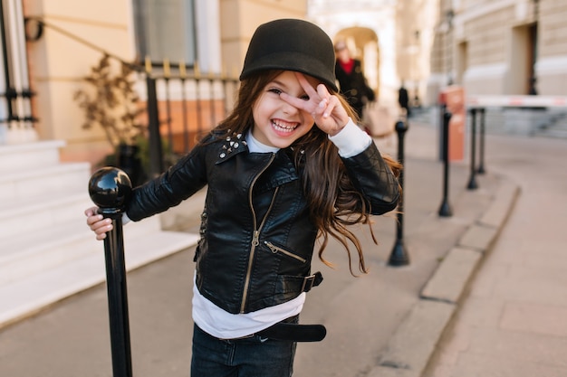 leather jacket little girl