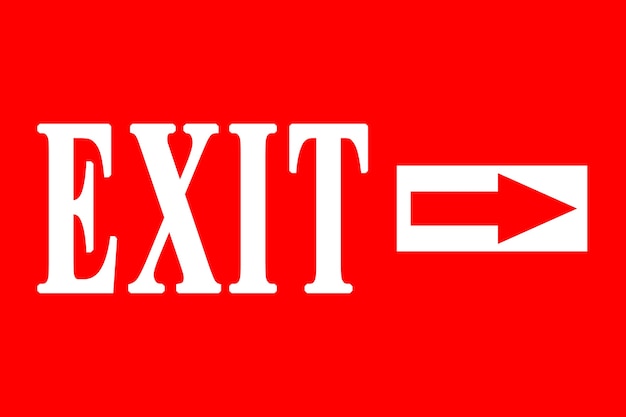 Premium Photo | Exit symbol illustration on red background