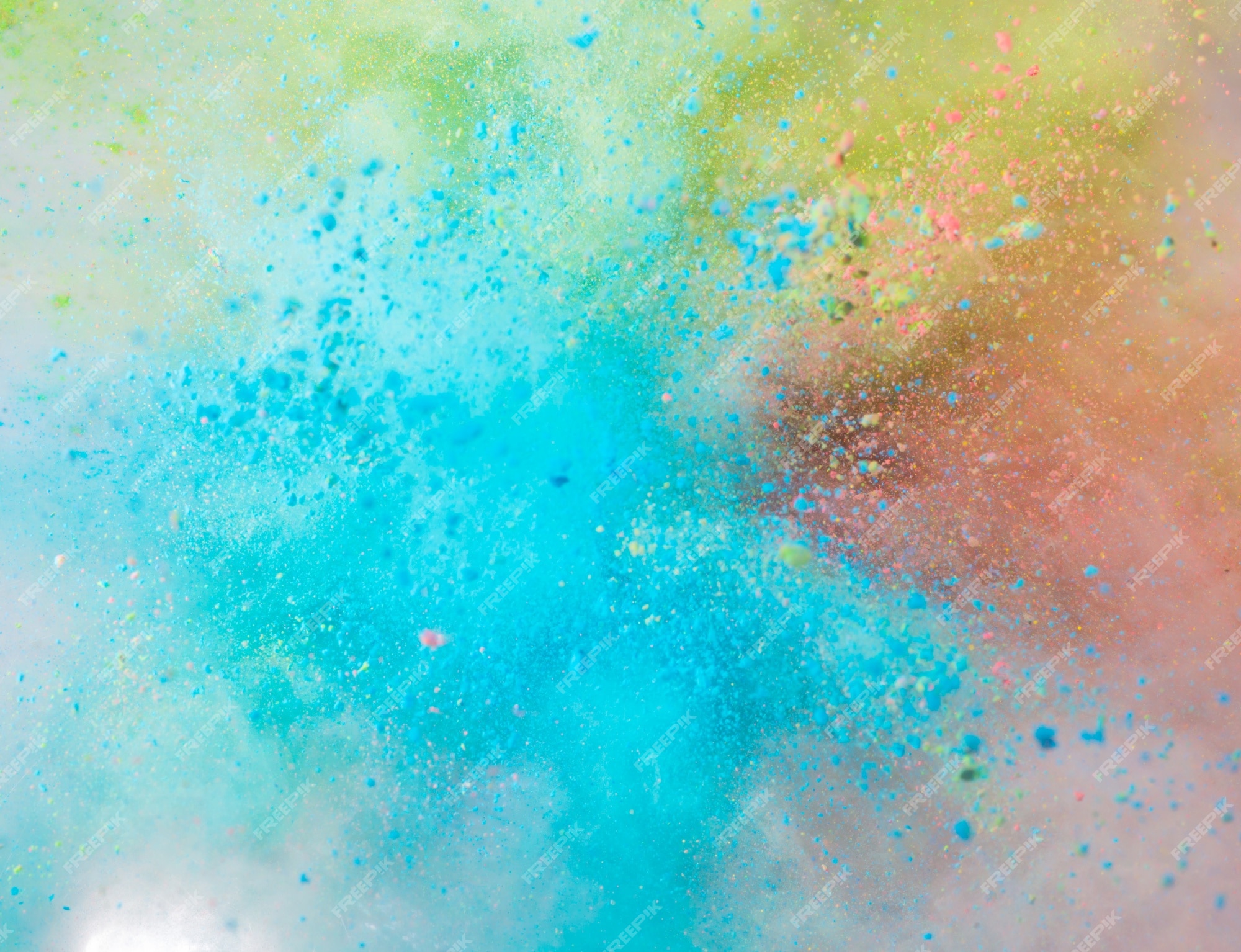 Free Photo | Explosion of colored powder on white background