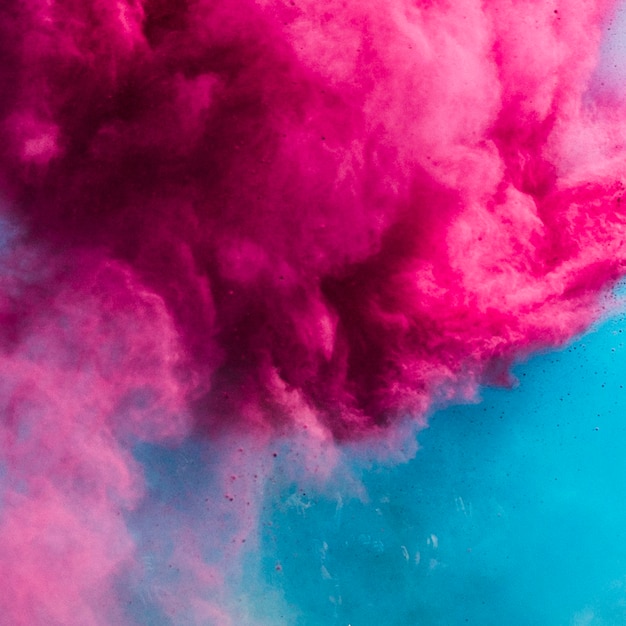 Explosion of pink and blue holi color
