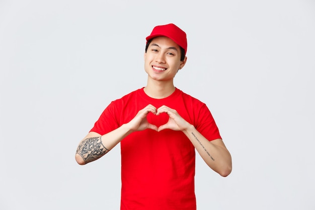 red cap shirt