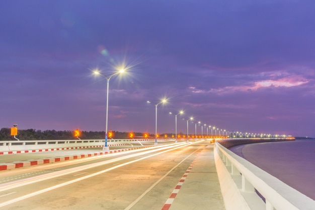 Expressway at night shot. | Premium Photo