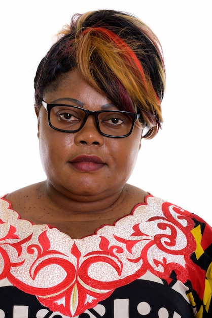 Premium Photo Face Of Fat Black Woman Wearing Eyeglasses