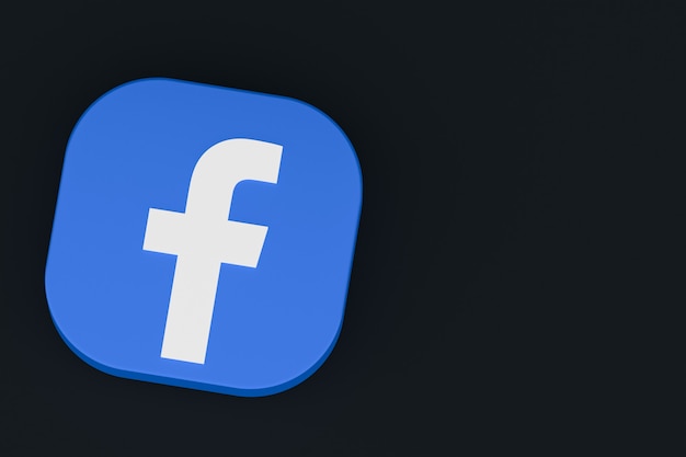 Premium Photo Facebook Application Logo 3d Rendering On Black Background