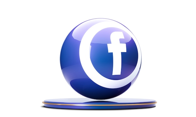 Premium Photo Facebook Icon In 3d Sphere Isolated On White Background