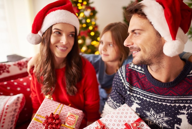 Free Photo | Family celebrating christmas together at home