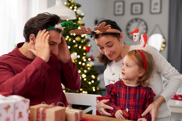 Free Photo | Family having fun at christmas