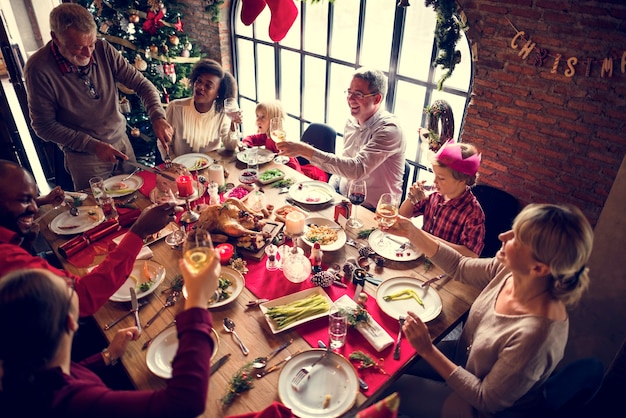 Family Together Christmas Celebration Concept Free Photo