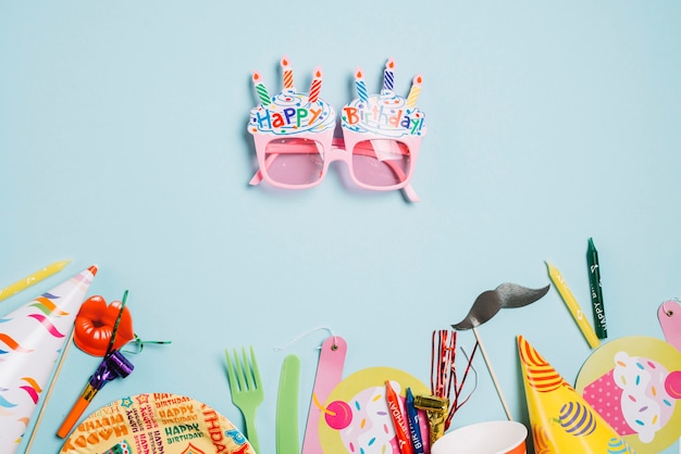 Fancy Glasses Near Birthday Decorations Photo Free Download