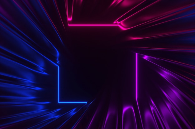 Fantastic neon lights background Premium Photo