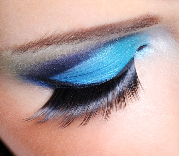 Free Photo | Fashion saturated make-up with long false eyelashes