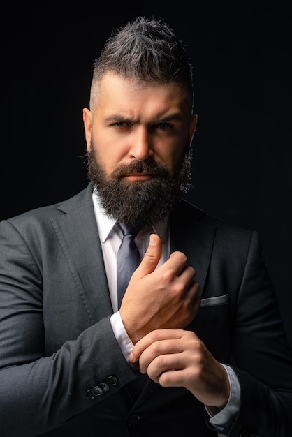 Premium Photo | Fashion suit rich bearded man dressed in classic suits ...