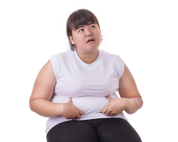 Premium Photo | Fat asian woman wearing white t-shirt