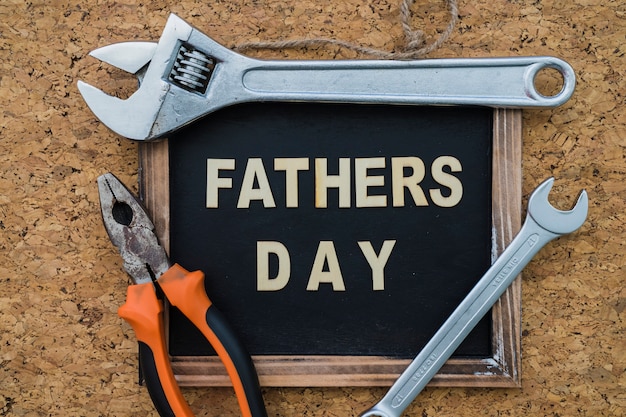 Father s day slate with decorative tools Photo Free Download