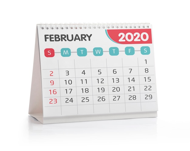 February 2020 Desktop Calendar Photo Premium Download