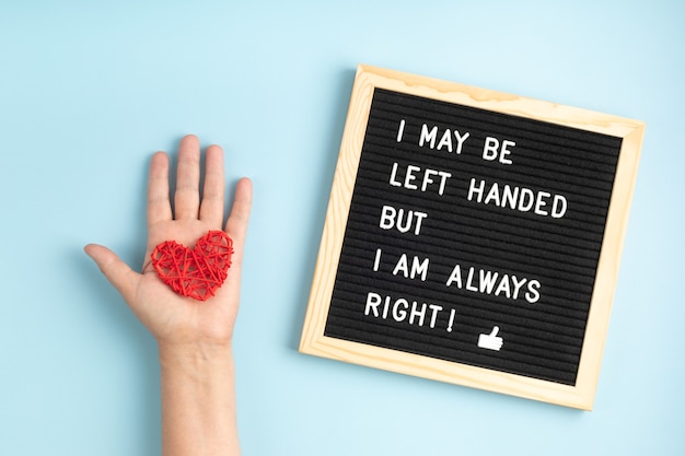 Premium Photo | Felt board with text i may be left handed ...