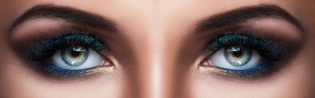 Female eyes with beautiful make-up Premium Photo