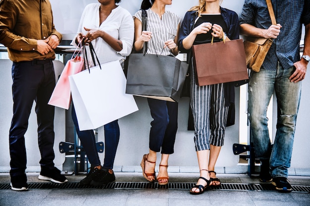 Female friends out shopping together Free Photo