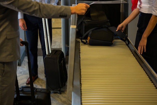 checking luggage