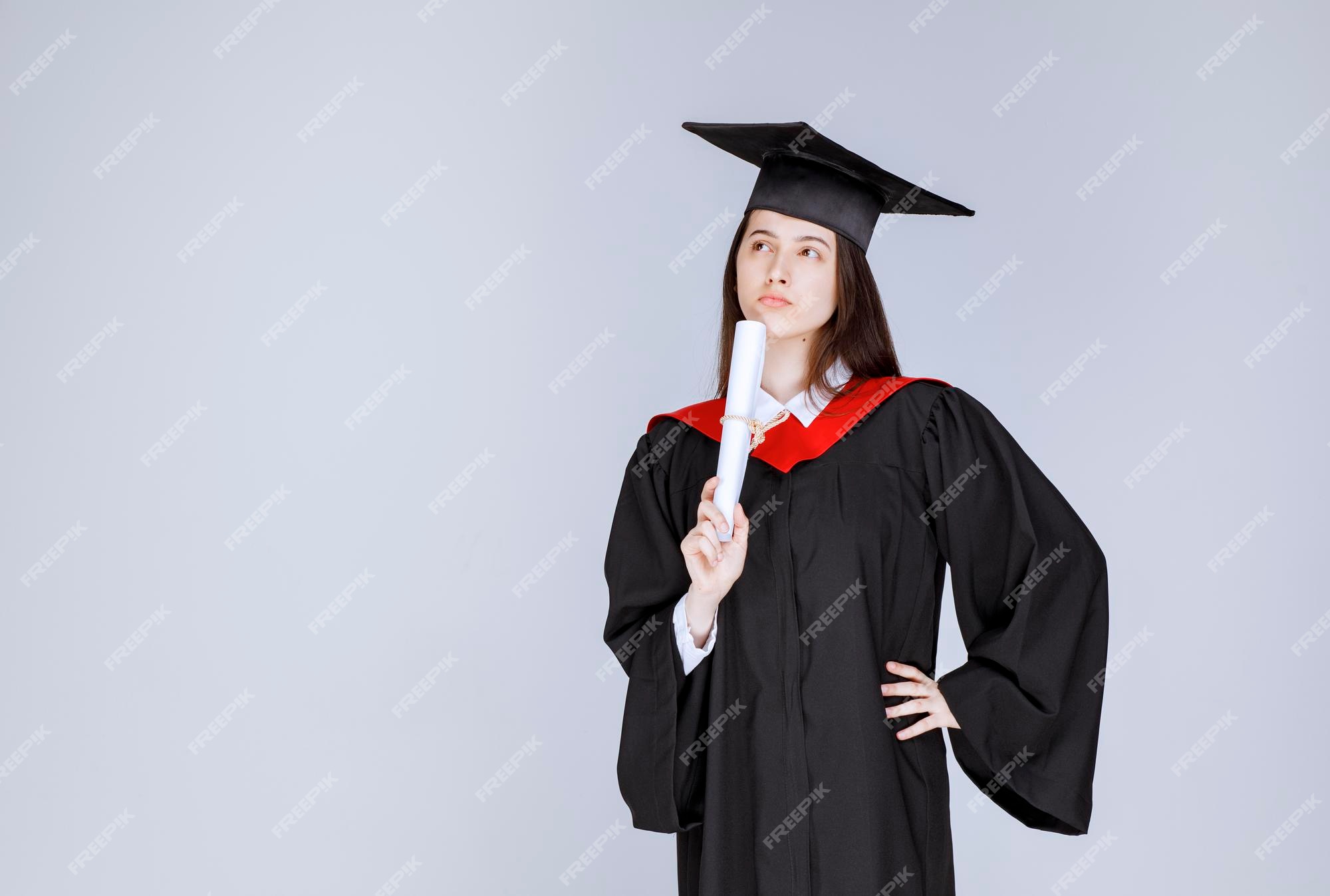 Free Photo | Female student with college diploma posing to camera. high ...