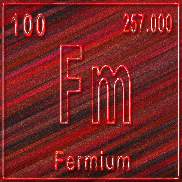 Premium Photo | Fermium Chemical Element, Sign With Atomic Number And ...