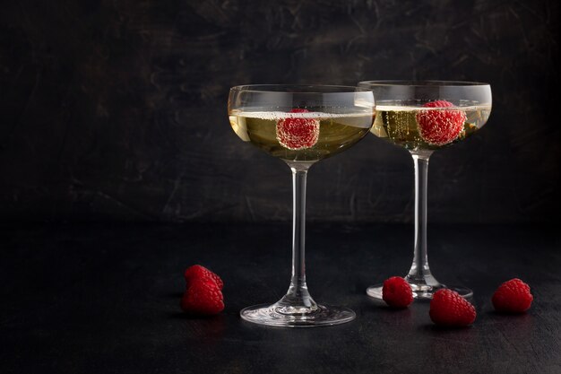 festive champagne glasses