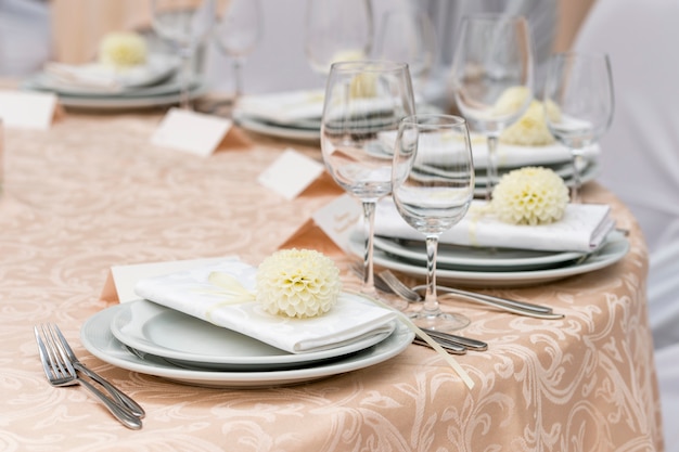 Festive Table Setting At A Round, Round Table Setting