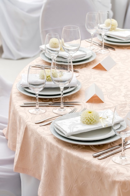 Festive Table Setting At A Round, Round Table Setting