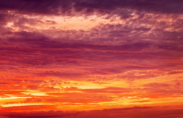 Fiery Orange Sunset Sky Beautiful Sky Beautiful Orange Clouds On A