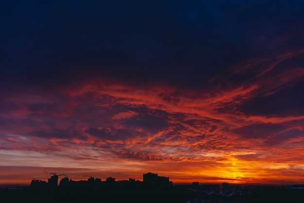 Premium Photo | Fiery red blood vampire dawn. amazing warm dramatic ...